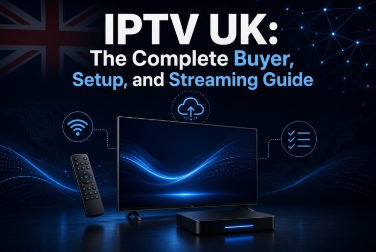 IPTV UK Complete Buyer Setup and Streaming Guide – Smart TV and IPTV box with remote