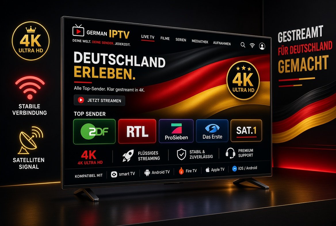 German IPTV 4K Ultra HD – Live German channels ZDF RTL ProSieben on smart TV