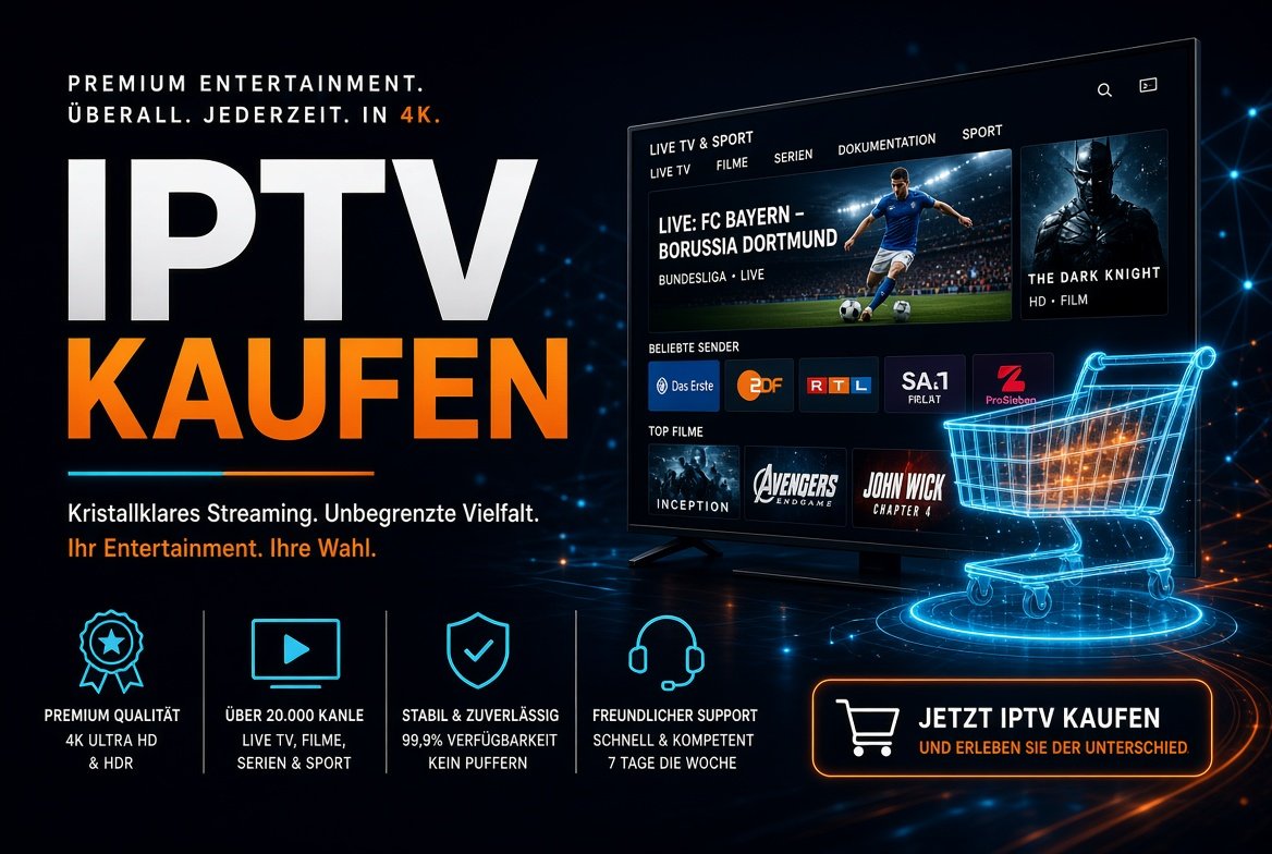 IPTV kaufen – Premium 4K Streaming mit Live Sport, Filmen & Serien auf Smart TV